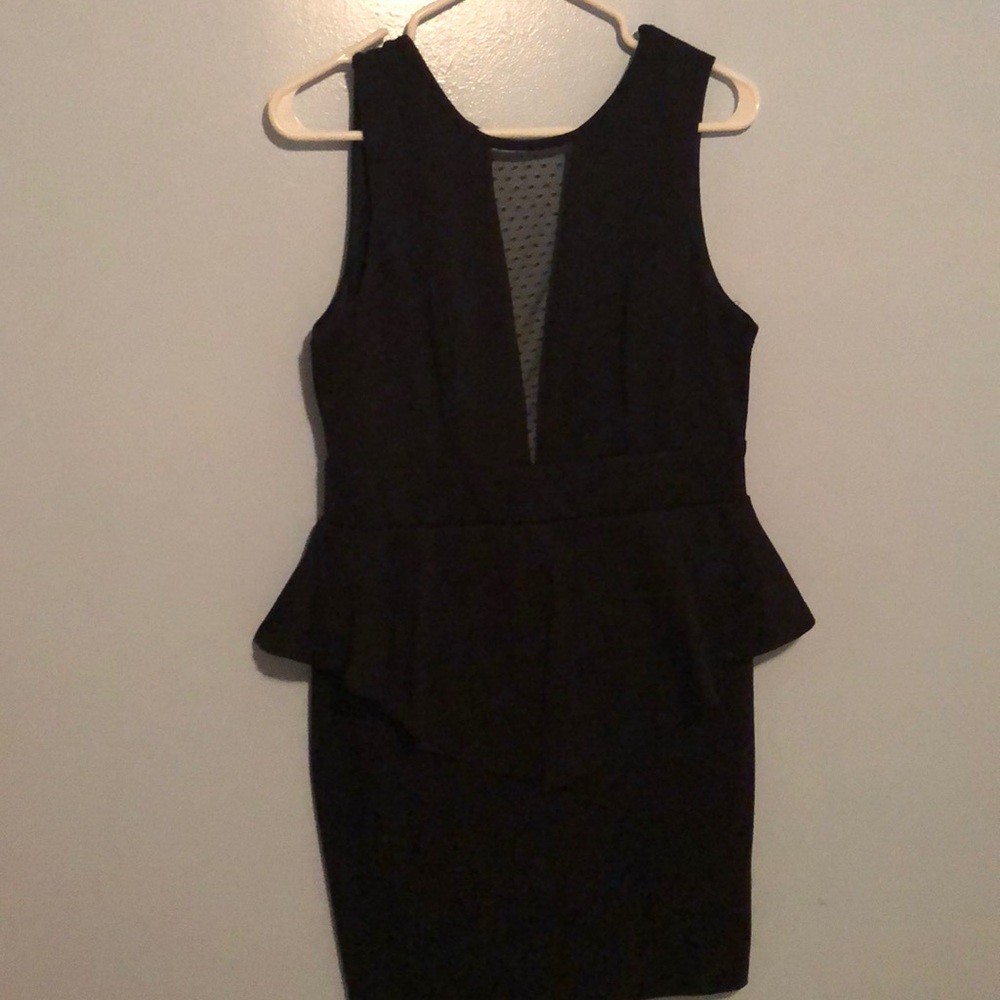 Black peplum dress
